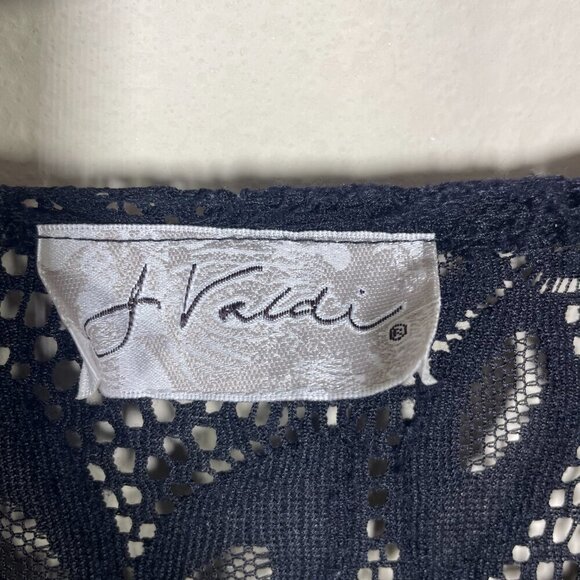 J. Valdi Swimsuit Cover Up Black Embroidered Lace Floral Bohemian! - Picture 2 of 5